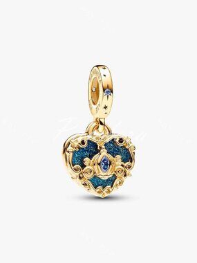 Disney Cinderella's Carriage & Heart Double Dangle Charm